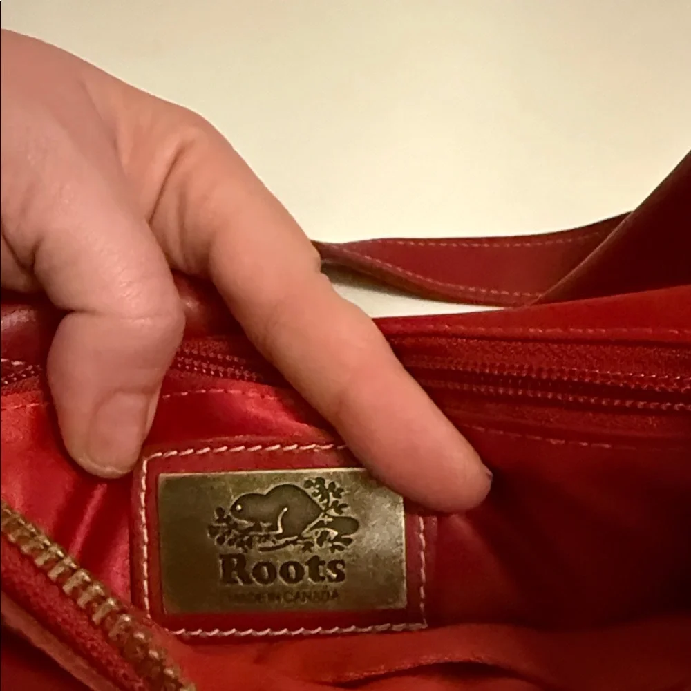 Roots Cherry Red Leather Crossbody Bag - Picture 2 of 10